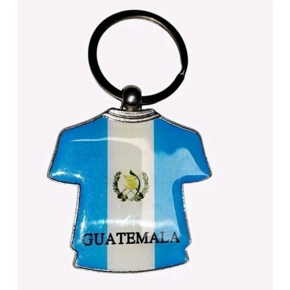 Guatemala Flag Tee Shirt Shaped Metal Keychain